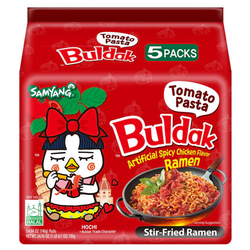 Samyang Buldak Hot Chicken Tomato Pasta Flavor Ramen 5x140g